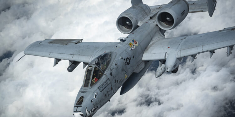 A U.S. Air Force Reserve A-10 Thunderbolt II assigned to the 64th Air Expeditionary Wing.