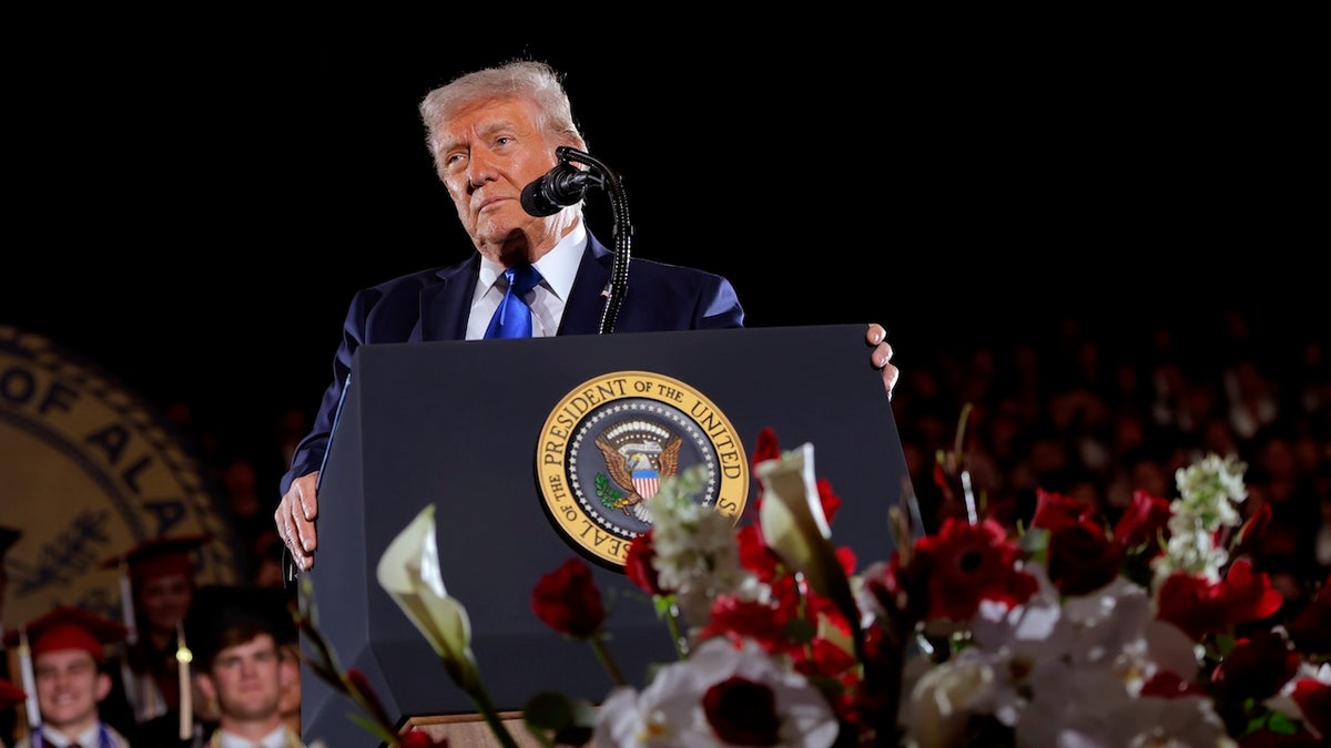 Trump delivering his address