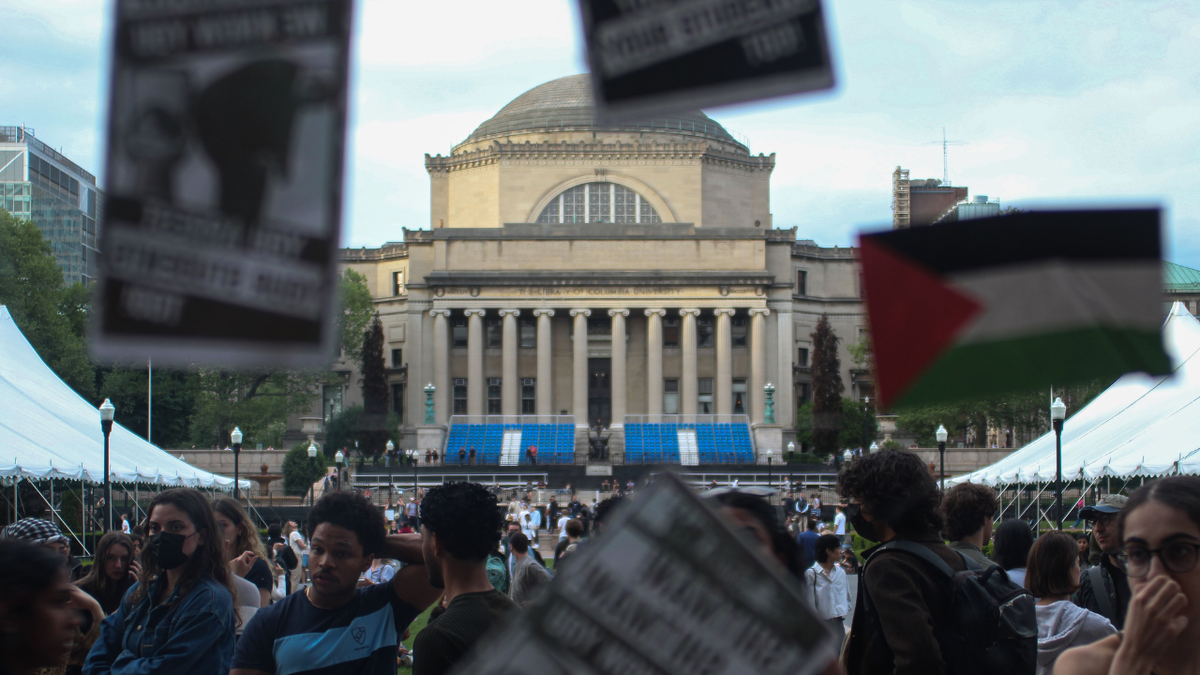 Columbia University protest scene