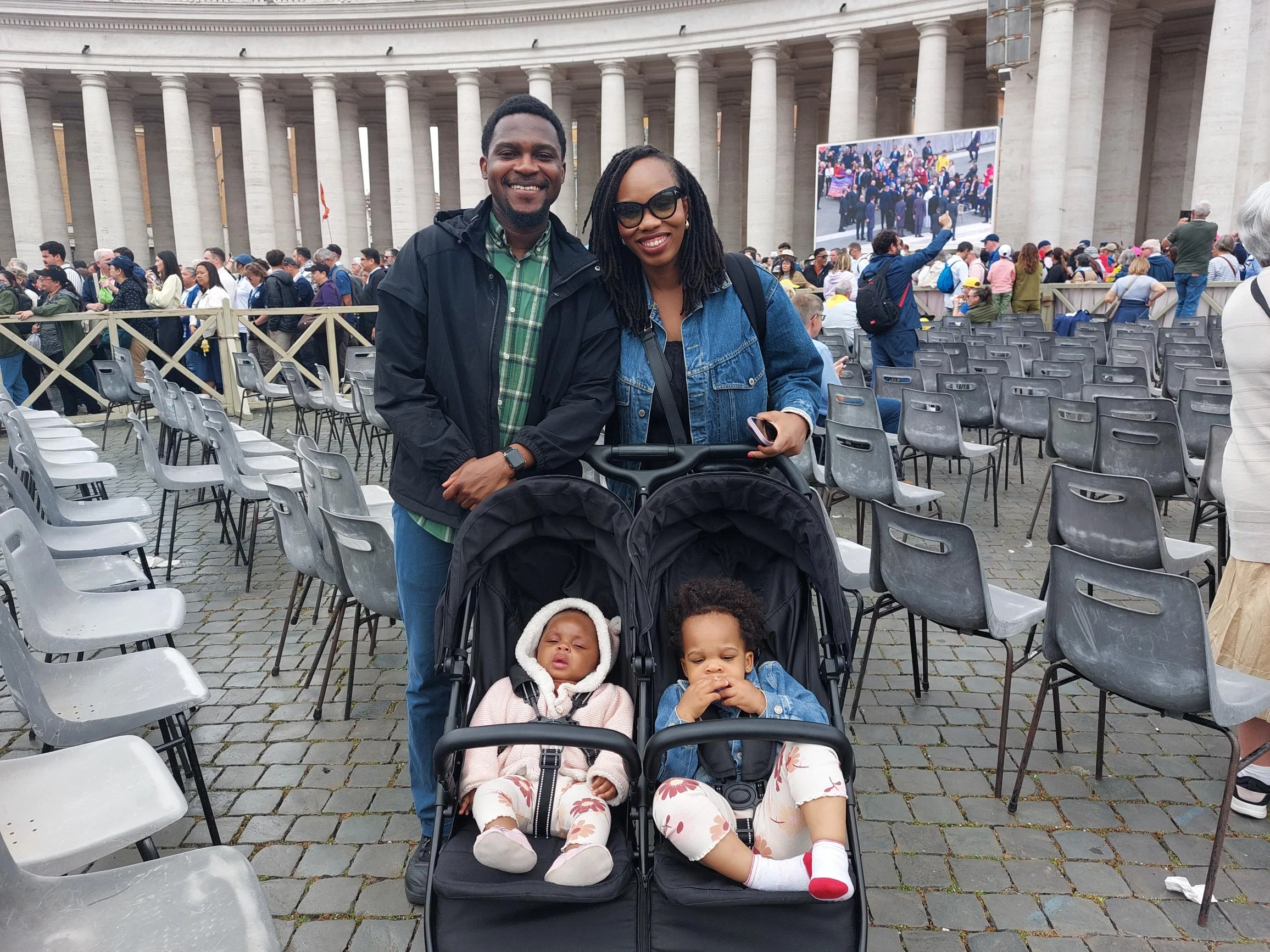 Chuma Asuzu, who is Nigerian-born and living in Canada, is happy to have attended Pope Leo XIV's general audience on May 21, 2025 with his wife and children. Credit: Kristina Millare/CNA