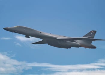 SINGAPORE - JANUARY 18, 2024 : The Republic of Singapore Air Force's A330 Multi Role Tanker Transport Conducts Air-to-Air Refuelling Training With United States Air Force B-1B Bombers.
