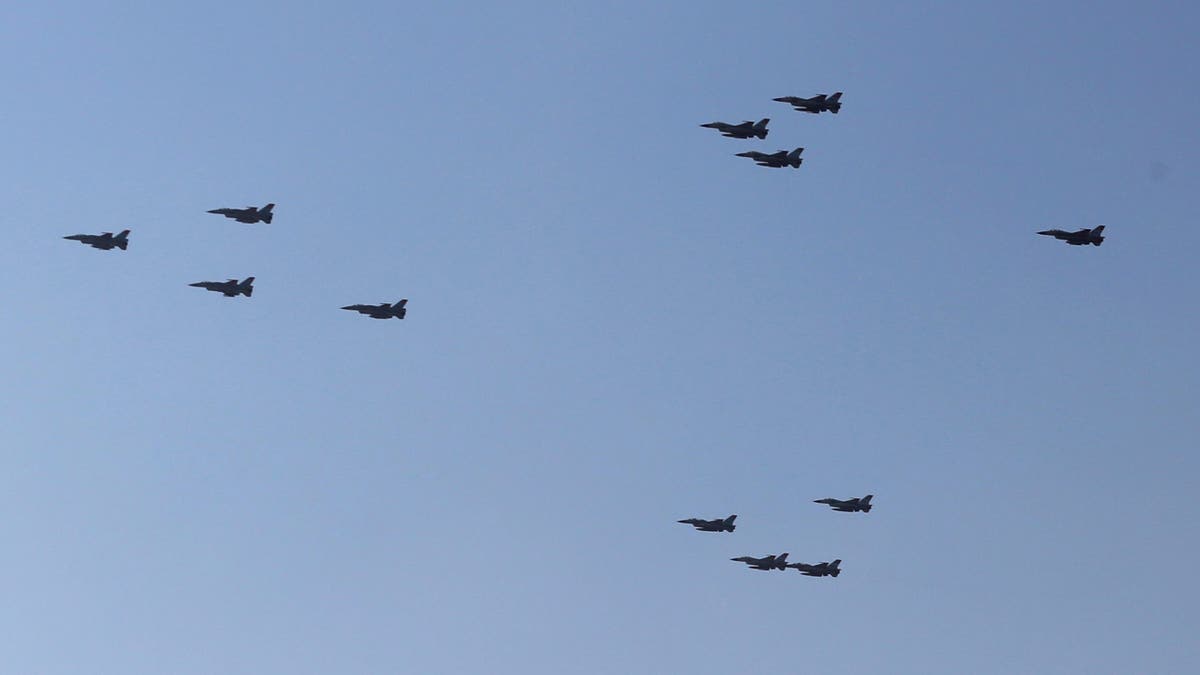 The Egyptian air force holds an air show displaying F-16 aircraft delivered to Egypt by the U.S., as part of a military package that had been unfrozen earlier this year, in Cairo on July 31, 2015.