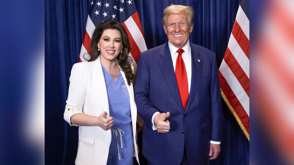 Photo of President Trump and Dr. Janette Nesheiwat.