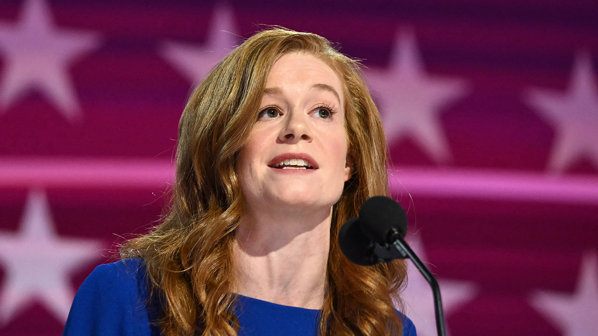McMorrow speaks on the first day of the DNC in Chicago on Aug. 19, 2024.