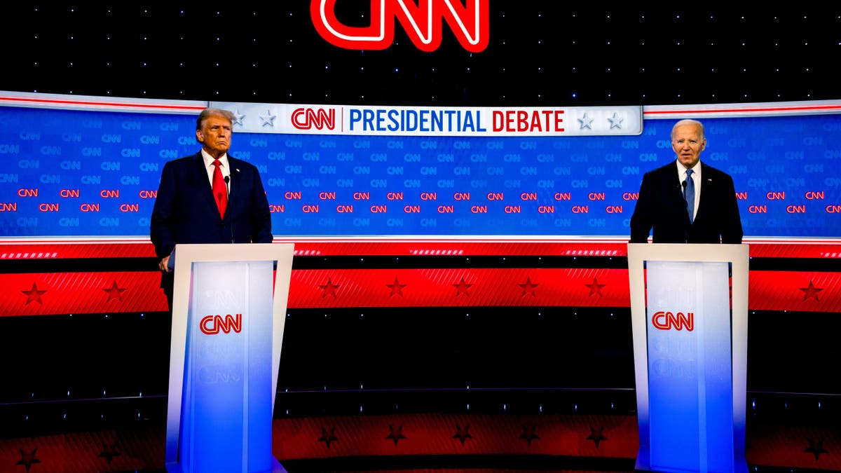 Trump and Biden at the June 2024 presidential debate.