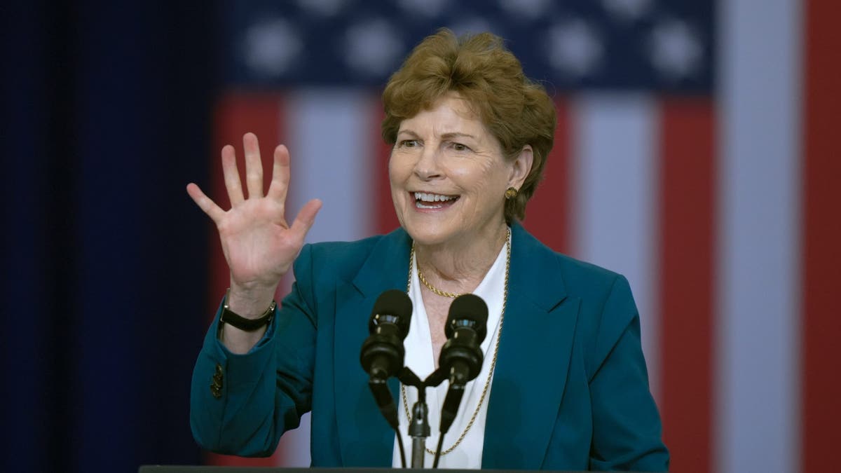 Democratic Sen. Jeanne Shaheen, seen speaking at a policy event in Concord, New Hampshire, on Oct. 22, 2024, announced earlier this year that she would not seek re-election in 2026.