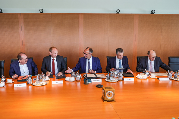 German Chancellor Friedrich Merz opens the third weekly meeting of the new German federal government cabinet