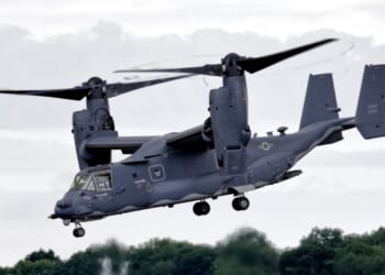 Fairford, Gloucestershire, UK - July 10, 2016: A Bell Boeing CV-22B Osprey.