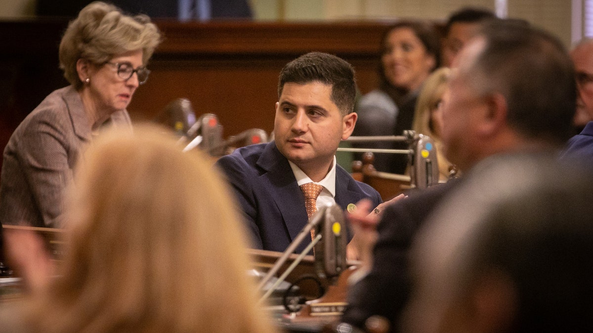 Sacramento, CA - March 20: California Assemblymember Bill Essayli along with fellow lawmakers honor women in California making an impact during Womens History Month on Monday, March 20, 2023 in Sacramento, CA.