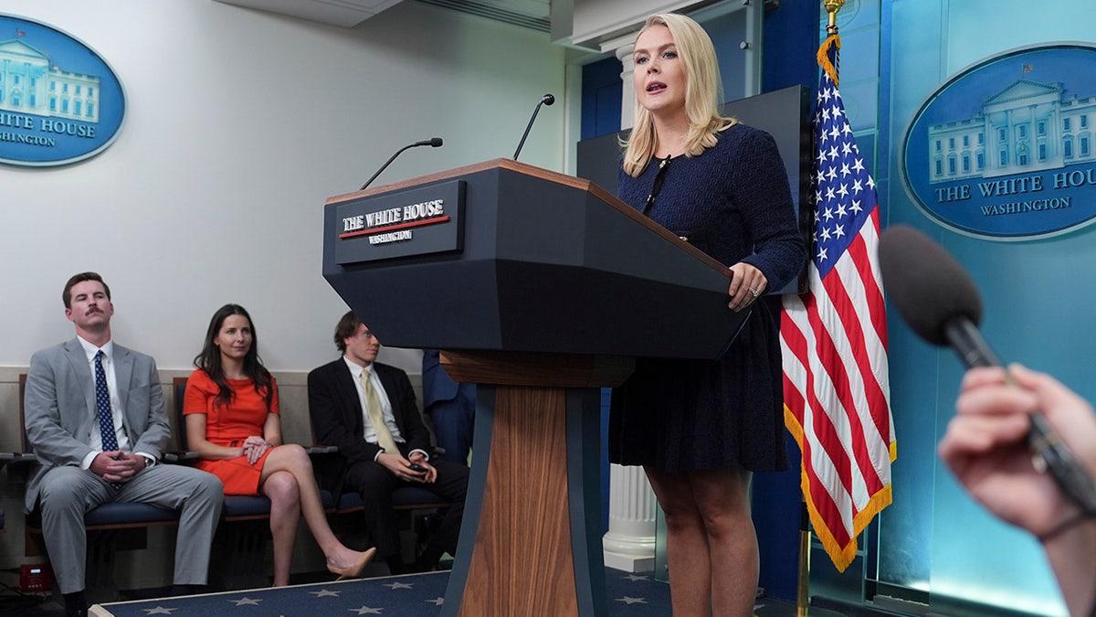 White House press secretary Karoline Leavitt speaks
