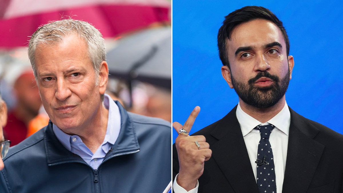 Split image of former NYC mayor Bill de Blasio and Zohran Mamdani.