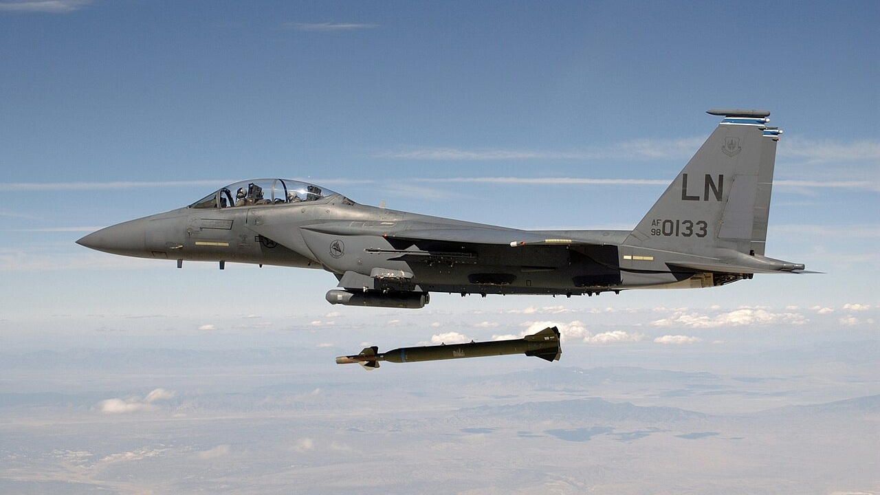 A US Air Force plane dropping a GBU-28 bomb.
