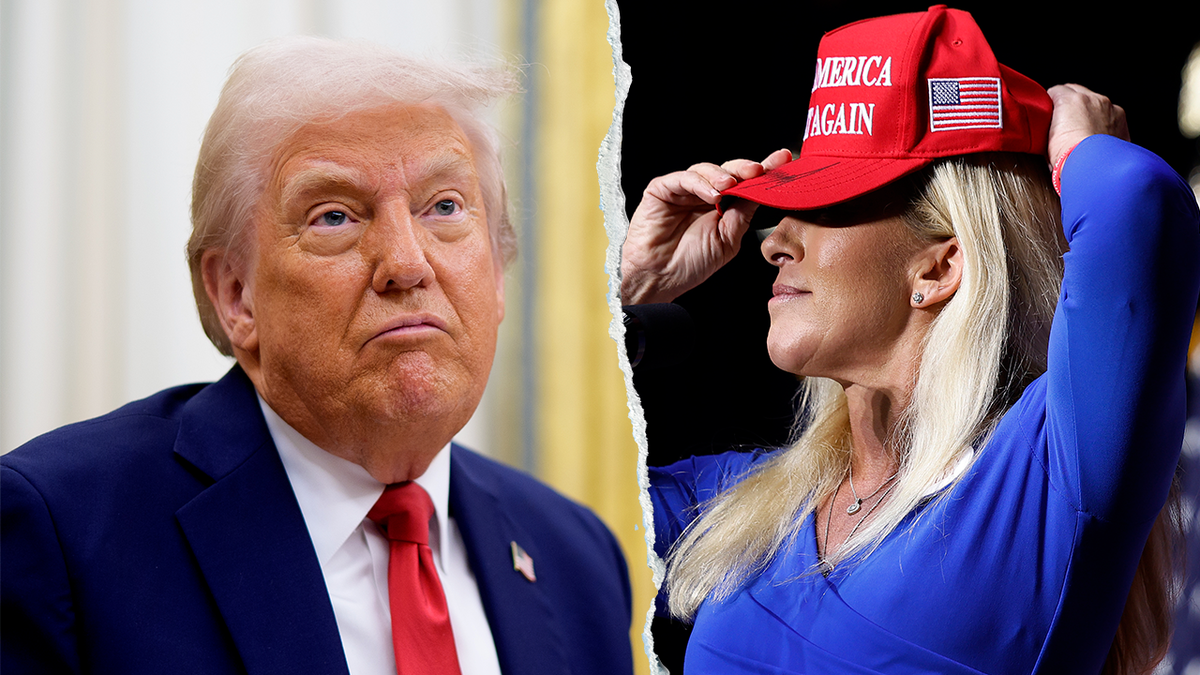 Rep. Marjorie Taylor Greene, right, is a longtime supporter of President Donald Trump.