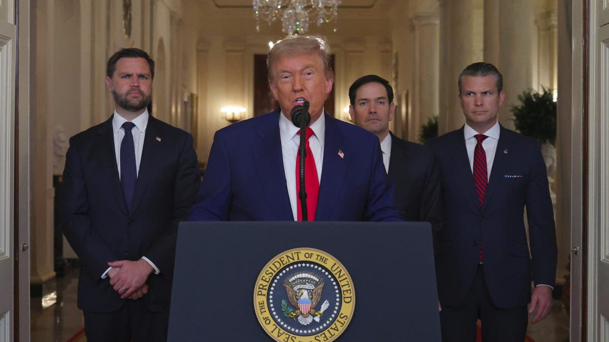 Trump at lectern in White House