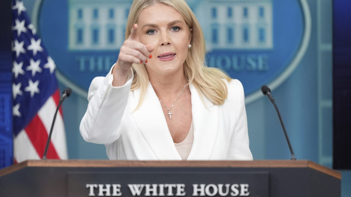 White House Press Secretary Karoline Leavitt speaks during a press briefing at the White House in Washington, Jun. 26, 2025. (Mark Schiefelbein/The Associated Press)