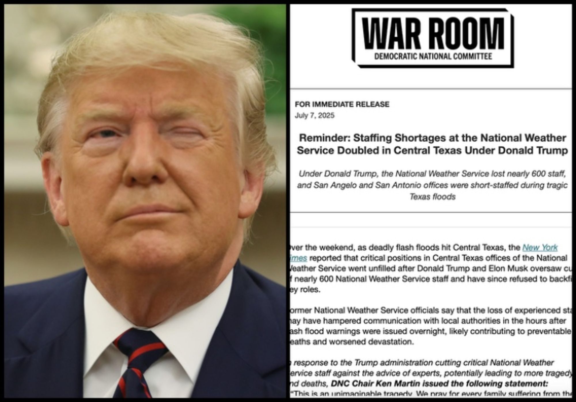 DNC Rehashes Debunked Claim Blaming Trump Cuts for Texas Flood Deaths