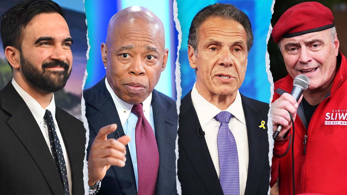 NYC mayoral candidates from l-r: Mamdani, Adams, Cuomo, Sliwa.