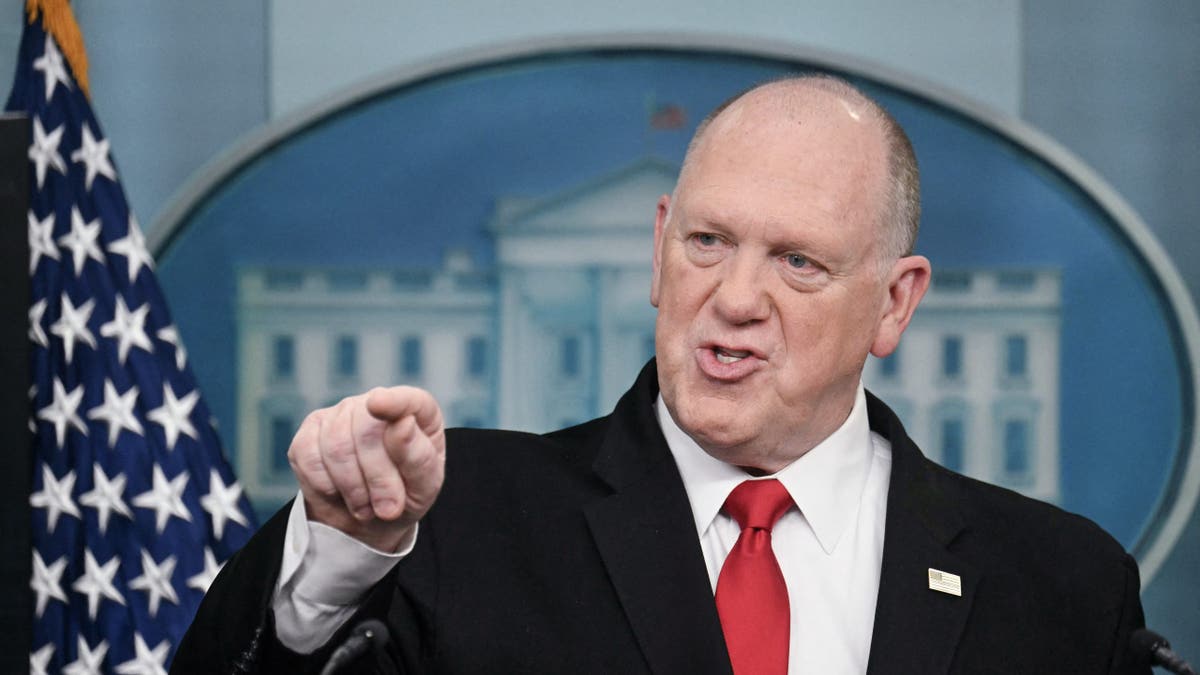 White House 'border czar' Tom Homan speaks during the daily briefing in the Brady Briefing Room of the White House in Washington, DC, on April 28, 2025. US President Donald Trump is to name and shame cities accused of "obstructing" his crackdown on illegal immigration, the White House said Monday, in a move aimed at "protecting American communities from criminal aliens." (Photo by Jim WATSON / AFP) (Photo by JIM WATSON/AFP via Getty Images)