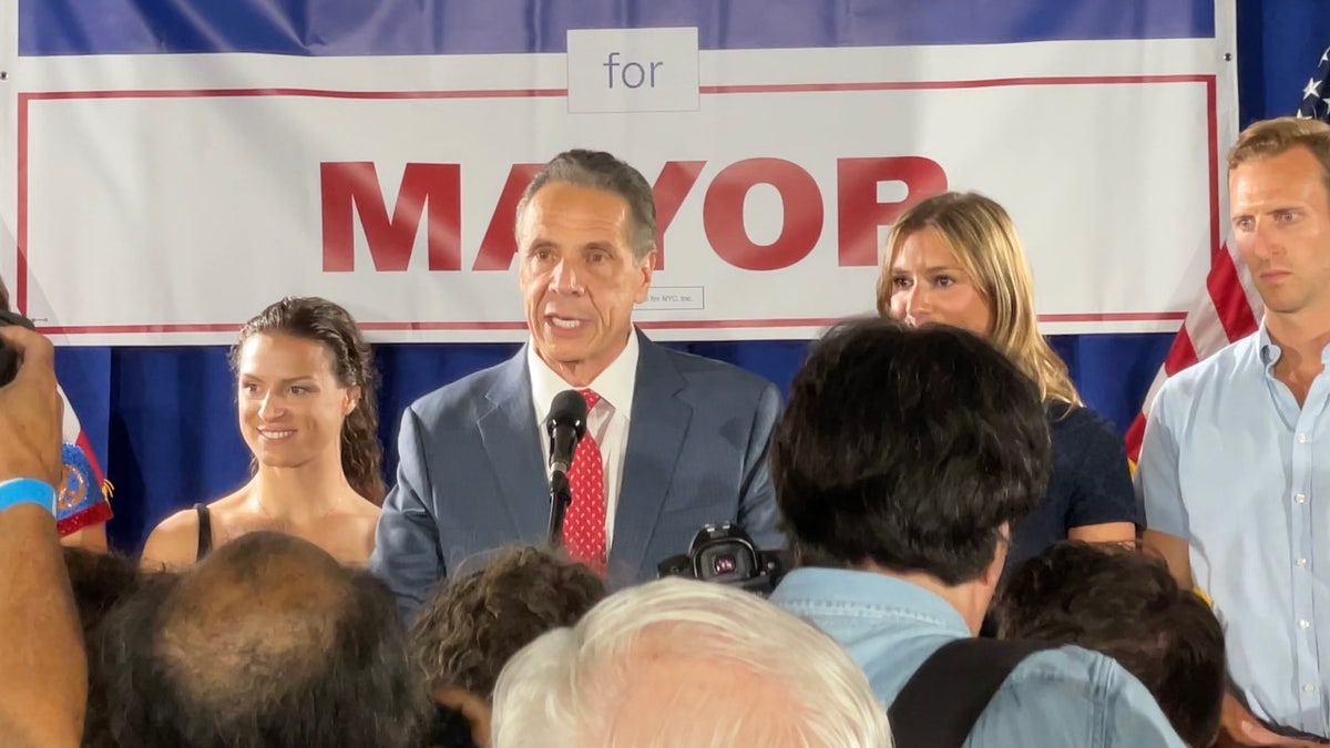 Former New York Gov. Andrew Cuomo, in a speech to supporters, acknowledges that rival Zohran Mamdani 'won' the New York City Democratic Party mayoral primary, on June 24, 2025, in New York, N.Y.