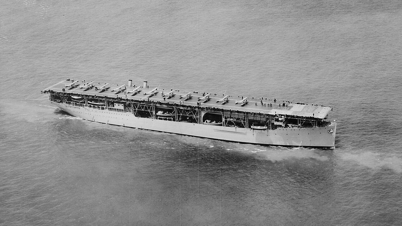 The USS Langley (CV-1) at sea.