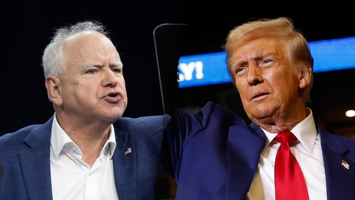 Walz, Trump in photo split