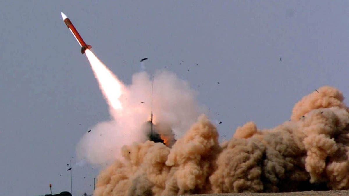 ISRAEL - APRIL 12: In this photograph provided by the Israeli Defense Forces (IDF), a Patriot missile is fired from a desert launch site April 12, 2005 in southern Israel.