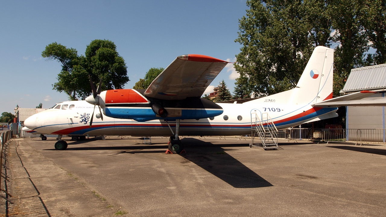 A Czech Antonov An-24 aircraft on display.