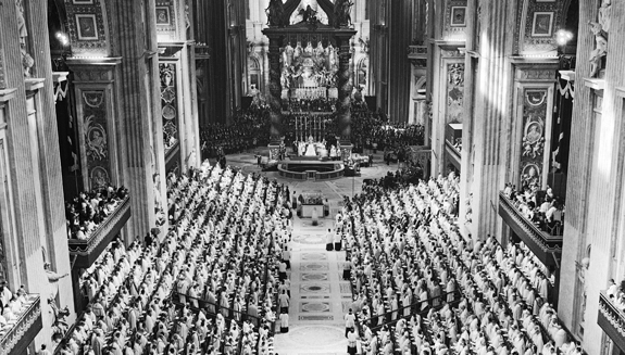 POPE JOHN XXIII LEADS OPENING SESSION OF SECOND VATICAN COUNCIL