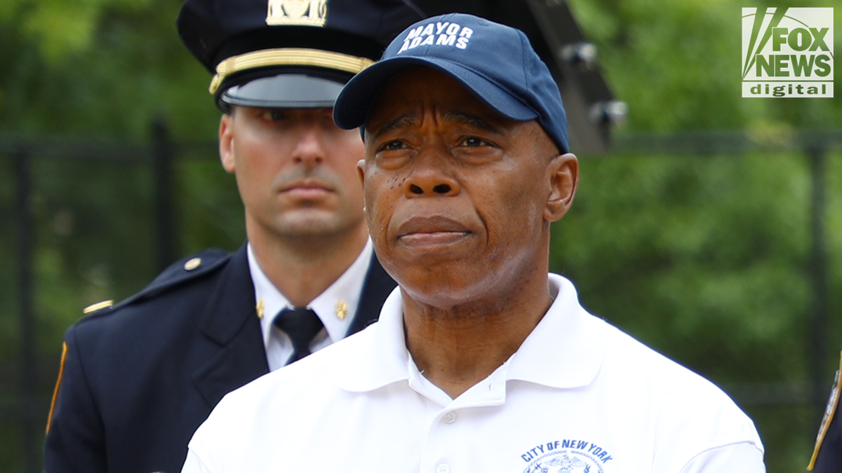 Mayor Eric Adams made a public safety announcement on Staten Island on Monday, Aug. 18, 2025.