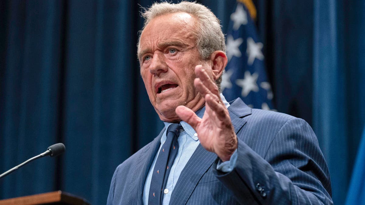 Health and Human Services Secretary Robert F. Kennedy Jr. speaks during a news conference on the autism report by the CDC at the Hubert Humphrey Building Auditorium in Washington, Wednesday, April 16, 2025.