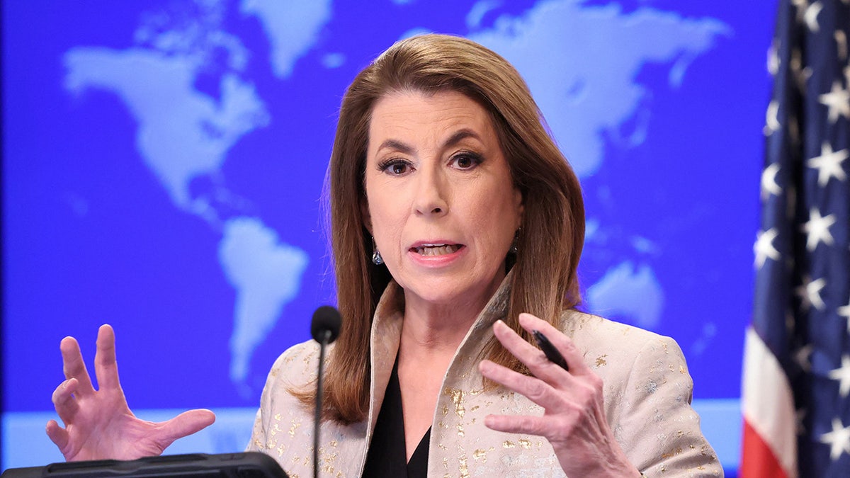 Tammy Bruce speaking at the State Department