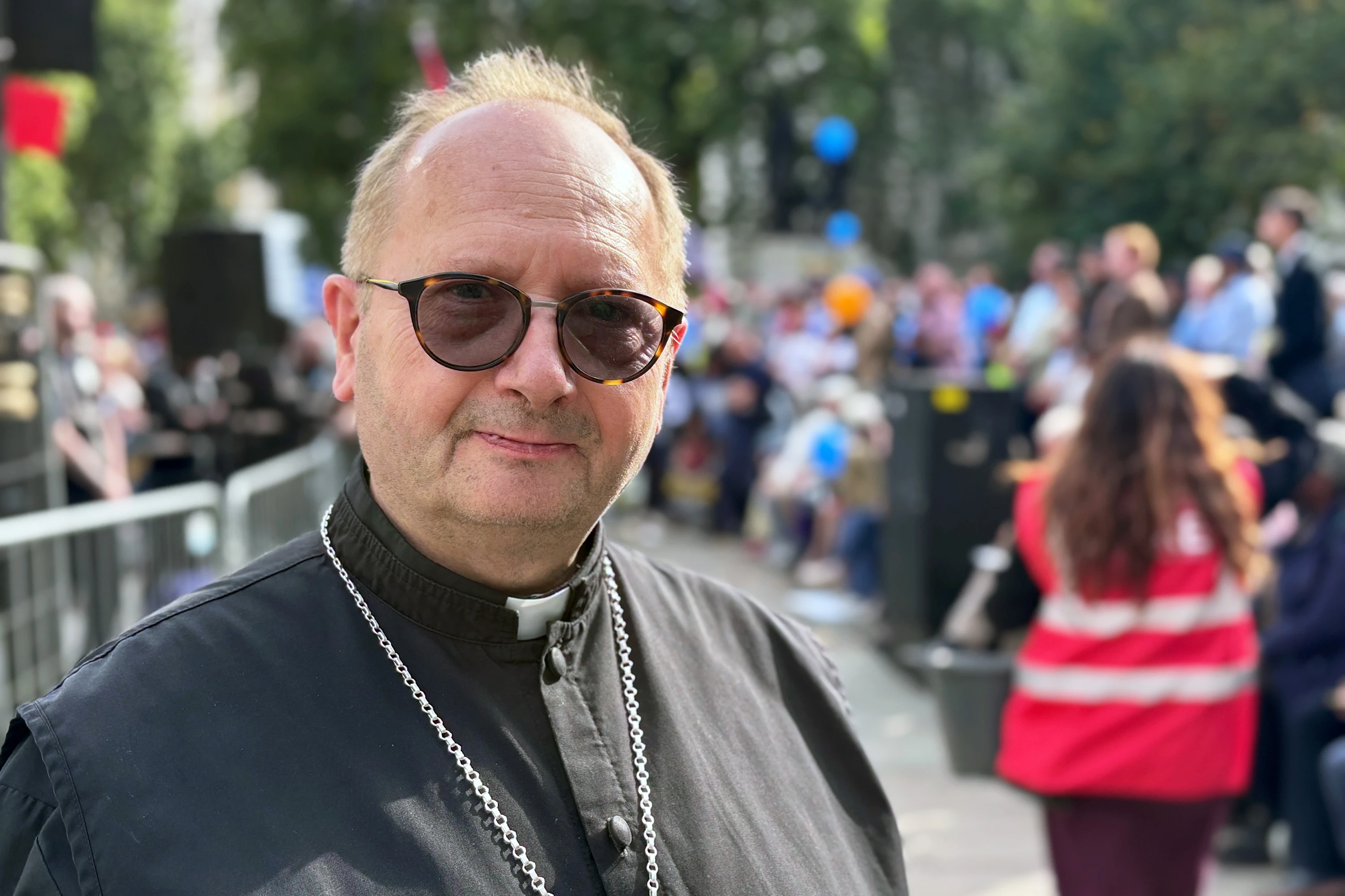 Bishop David Waller of the Ordinariate of Our Lady of Walsingham takes part in the 2025 March for Life UK in London on Sept. 6, 2025. Credit: Edward Pentin/EWTN News
