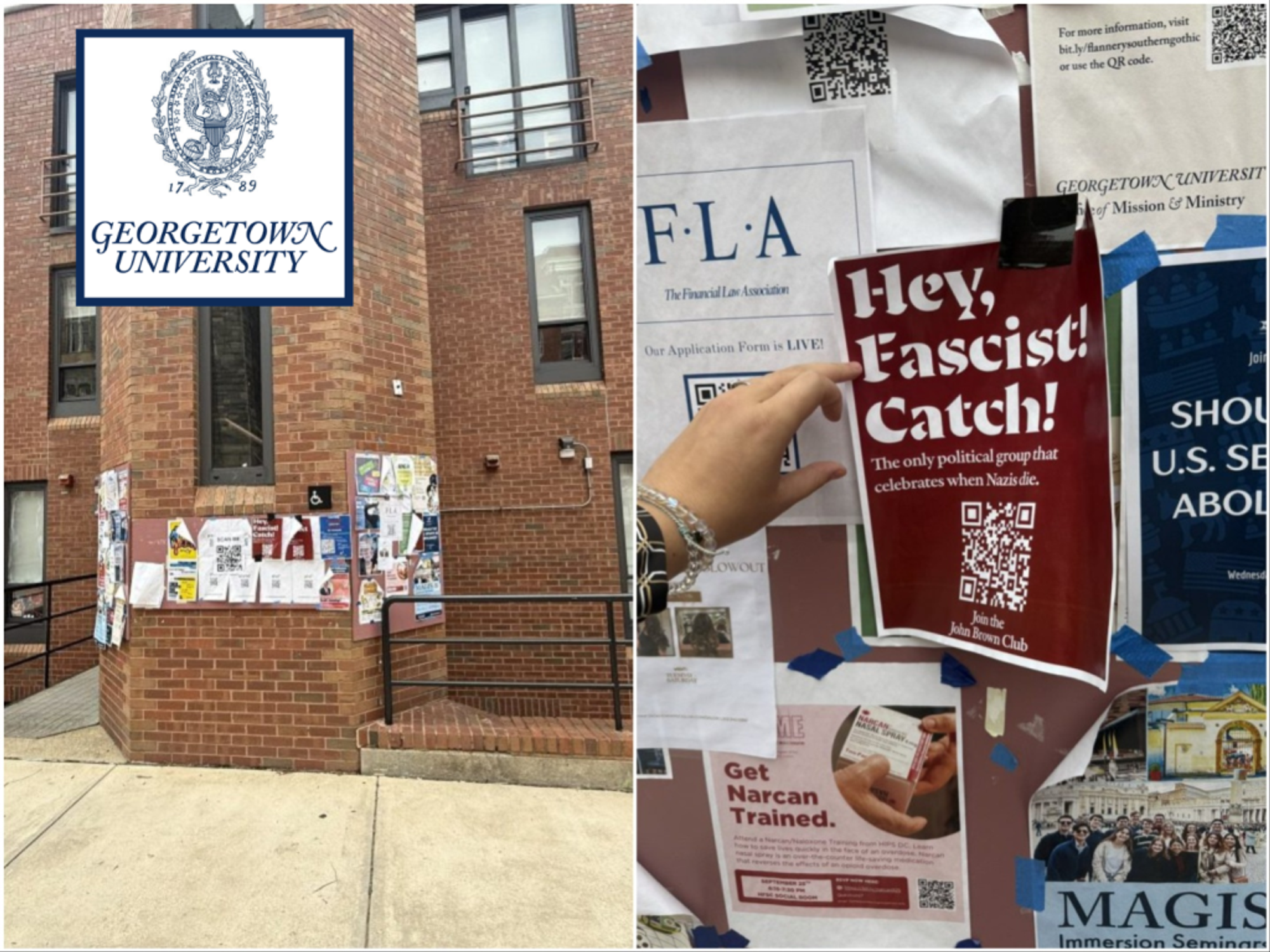 'More Than Symbolic Resistance': Flyers Posted on Georgetown's Campus Advertise New Extremist Group That 'Celebrates When Nazis Die'