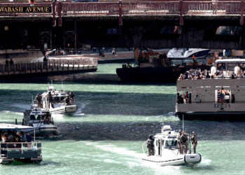 CBP boats patrol Chicago River during Operation Midway Blitz