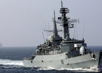 The Tipu Sultan, a Pakistani frigate in the same class as the Ambuscade.