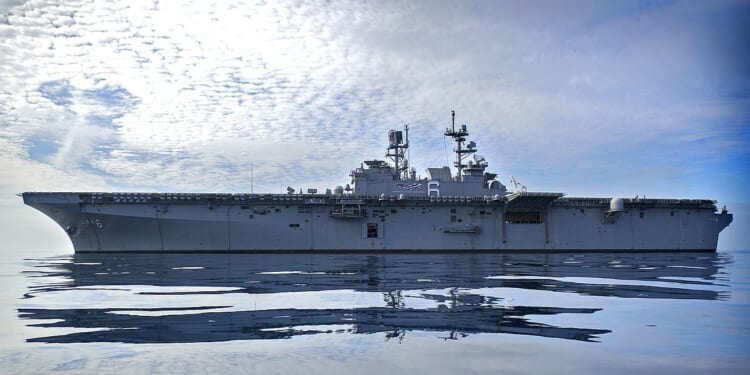 The USS America at sail.