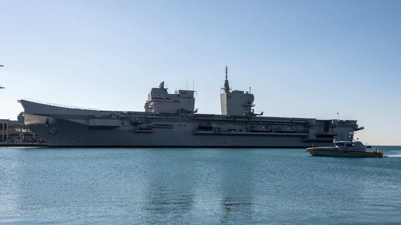 The Italian aircraft carrier Trieste.