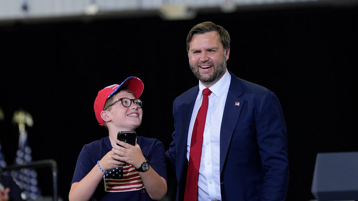 Young supporter Henry takes selfie with Vice President JD Vance