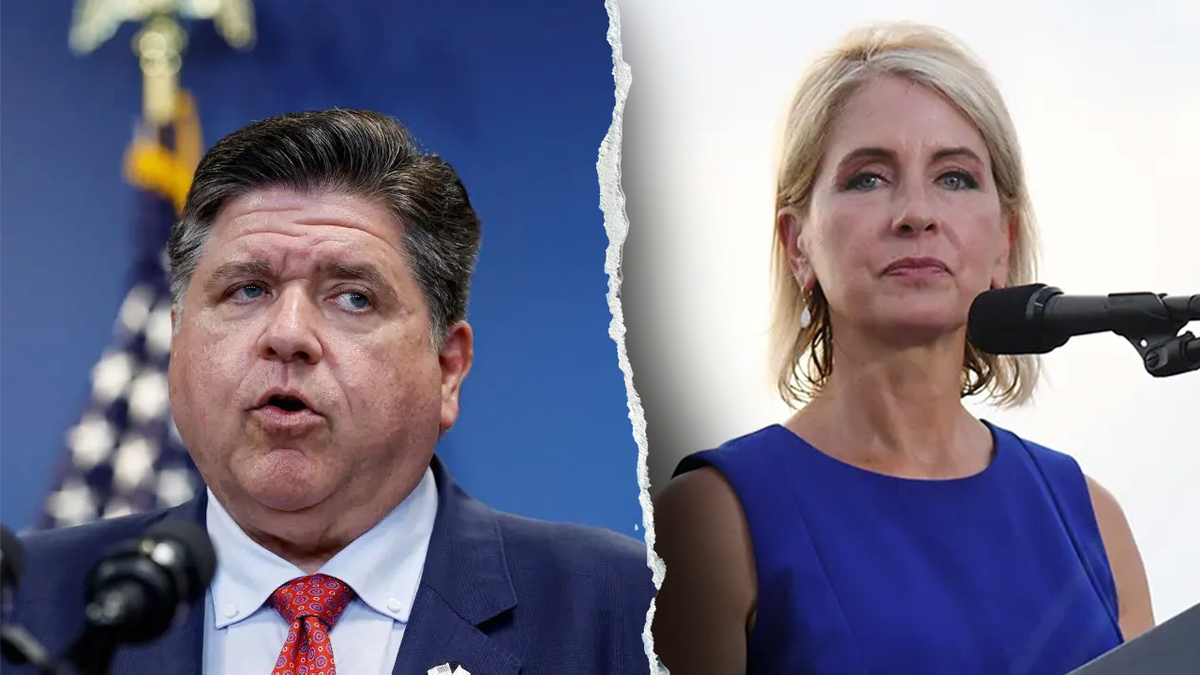 Illinois Gov. J.B. Pritzker and Rep. Mary Miller, R-Ill.