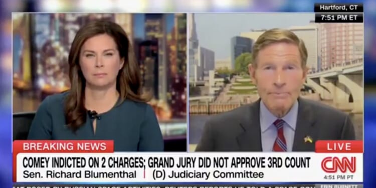 HYPOCRITE ALERT: Sen. Blumenthal Defends James Comey After Trump DOJ Finally Indicts the Corrupt Ex-FBI Boss — Admits Democrats Are Now Writing Legislation to Block Prosecutions of Their Allies | The Gateway Pundit