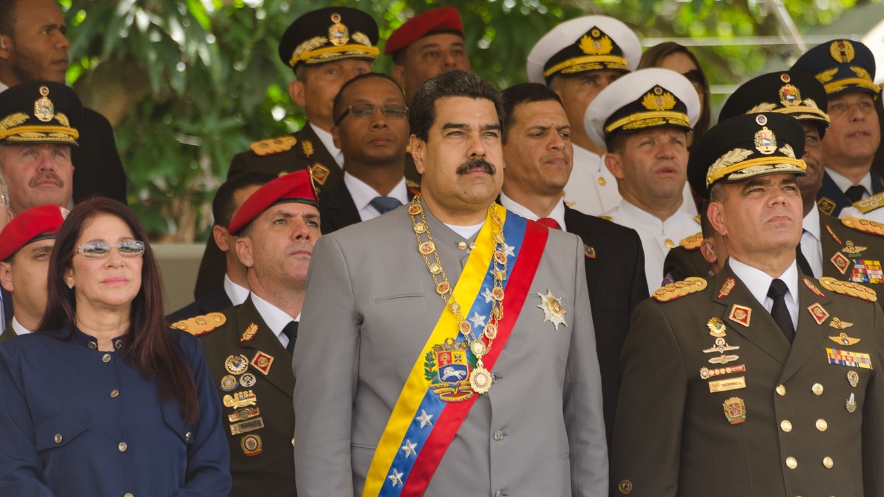 Venezuelan dictator Nicolas Maduro at a military parade.