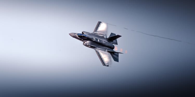 An F-35 in flight.