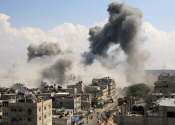 The aftermath of an Israeli airstrike.