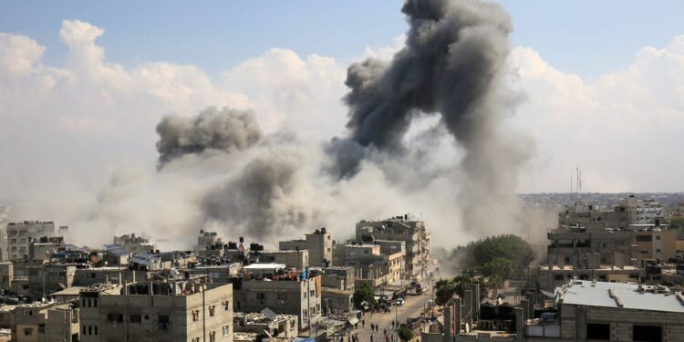 The aftermath of an Israeli airstrike.