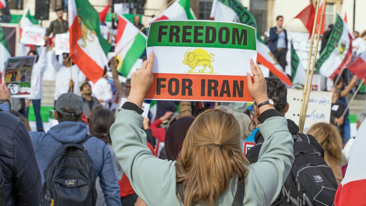 Anti-regime protests against Iran in London.
