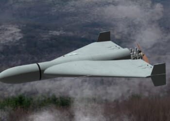 A Russian drone in flight.