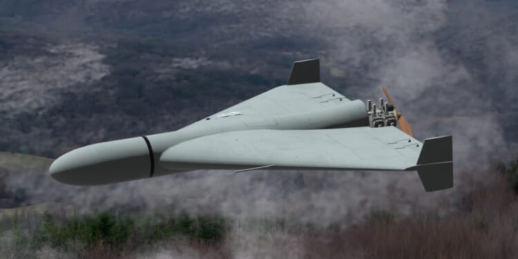 A Russian drone in flight.