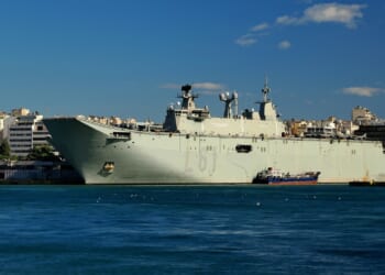 Spanish aircraft carrier Juan Carlos I in port.