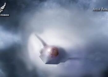 An artist's conception of the F-47 NGAD sixth-generation fighter.