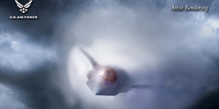 An artist's conception of the F-47 NGAD sixth-generation fighter.